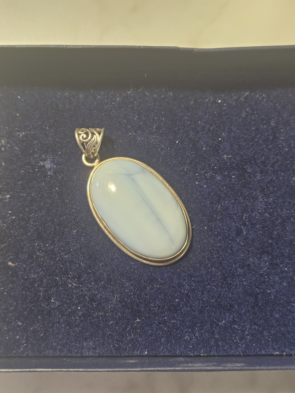Sterling Silver 925 With Oval Stone Pendant